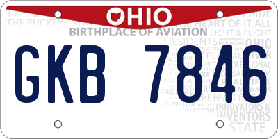 OH license plate GKB7846