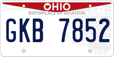 OH license plate GKB7852