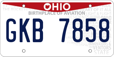 OH license plate GKB7858