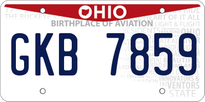 OH license plate GKB7859