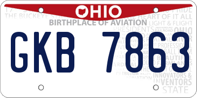 OH license plate GKB7863