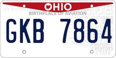 OH license plate GKB7864