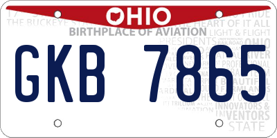 OH license plate GKB7865