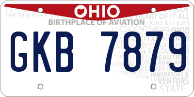 OH license plate GKB7879