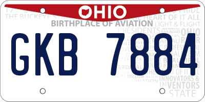 OH license plate GKB7884
