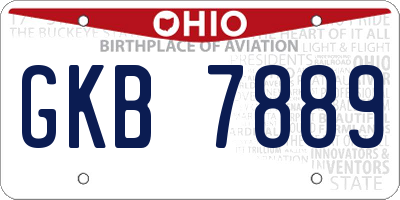 OH license plate GKB7889