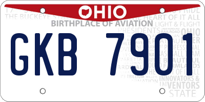 OH license plate GKB7901