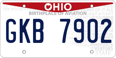 OH license plate GKB7902