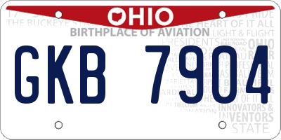 OH license plate GKB7904