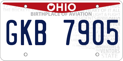 OH license plate GKB7905
