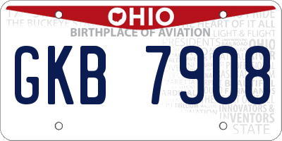 OH license plate GKB7908