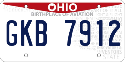 OH license plate GKB7912