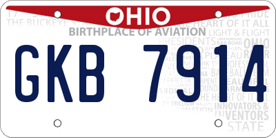 OH license plate GKB7914