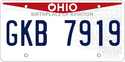 OH license plate GKB7919
