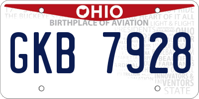 OH license plate GKB7928