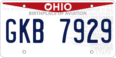 OH license plate GKB7929