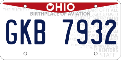 OH license plate GKB7932