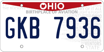 OH license plate GKB7936
