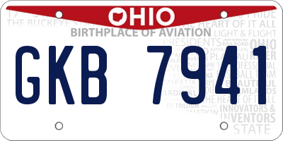OH license plate GKB7941
