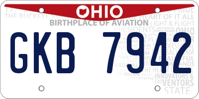 OH license plate GKB7942