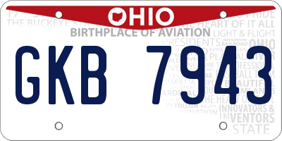 OH license plate GKB7943