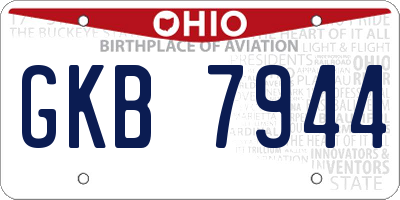 OH license plate GKB7944