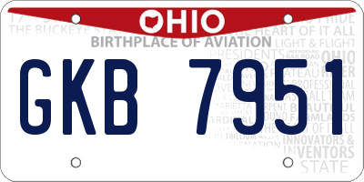 OH license plate GKB7951