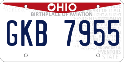 OH license plate GKB7955