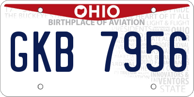 OH license plate GKB7956