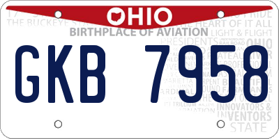 OH license plate GKB7958