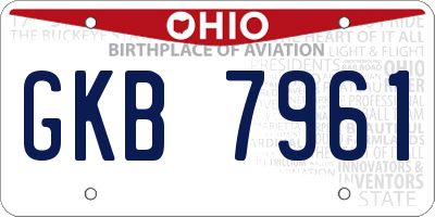OH license plate GKB7961