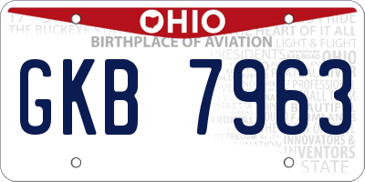 OH license plate GKB7963