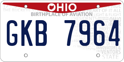 OH license plate GKB7964
