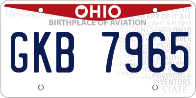 OH license plate GKB7965