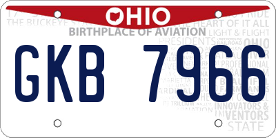 OH license plate GKB7966