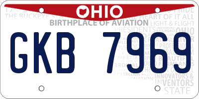 OH license plate GKB7969