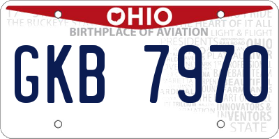 OH license plate GKB7970