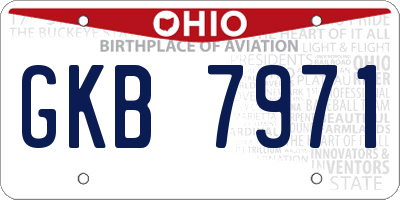 OH license plate GKB7971