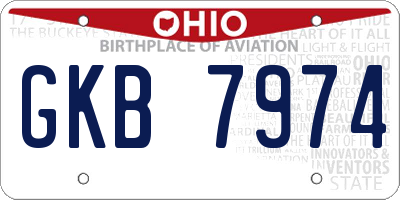 OH license plate GKB7974