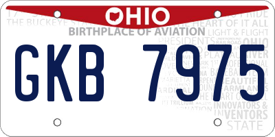 OH license plate GKB7975
