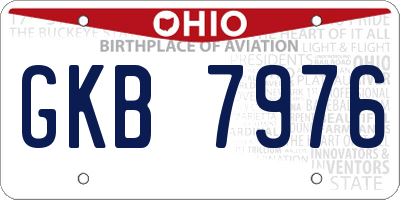 OH license plate GKB7976