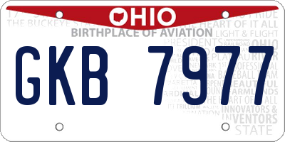 OH license plate GKB7977