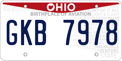 OH license plate GKB7978