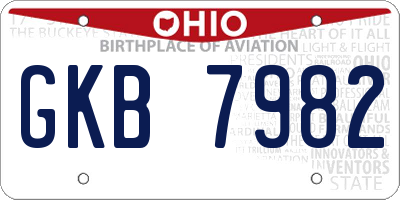 OH license plate GKB7982