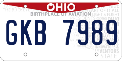OH license plate GKB7989