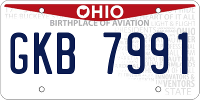 OH license plate GKB7991