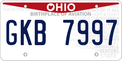 OH license plate GKB7997