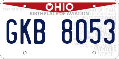 OH license plate GKB8053