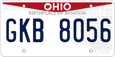 OH license plate GKB8056
