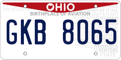 OH license plate GKB8065